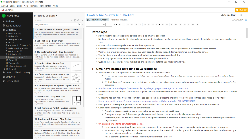 evernote ferramenta de gerenciamento de anotações página inicial