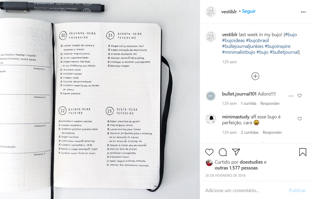 método bullet journal bujo instagram vestiblr