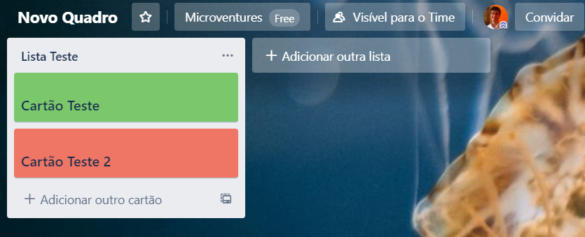 trello edição de cartão