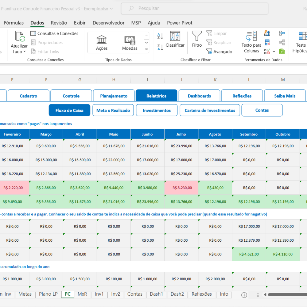 Planilha Sincera de Controle Financeiro Pessoal em Excel - Sua ...