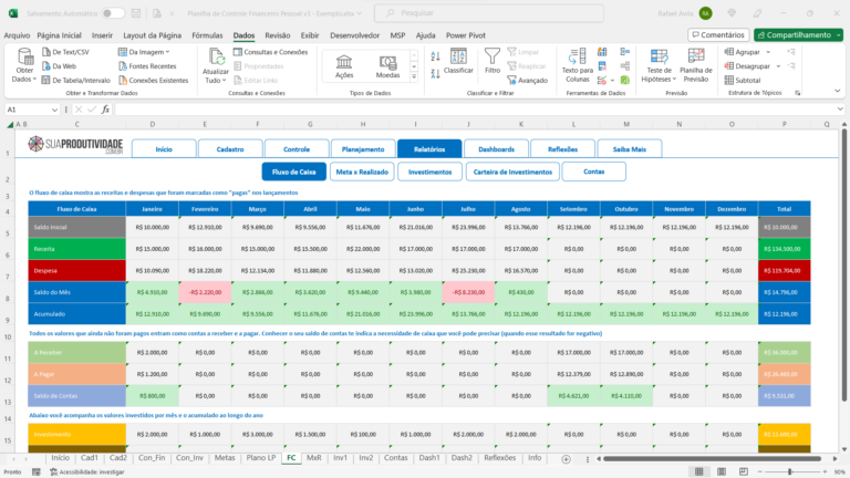 Planilha Sincera de Controle Financeiro Pessoal em Excel - Sua ...