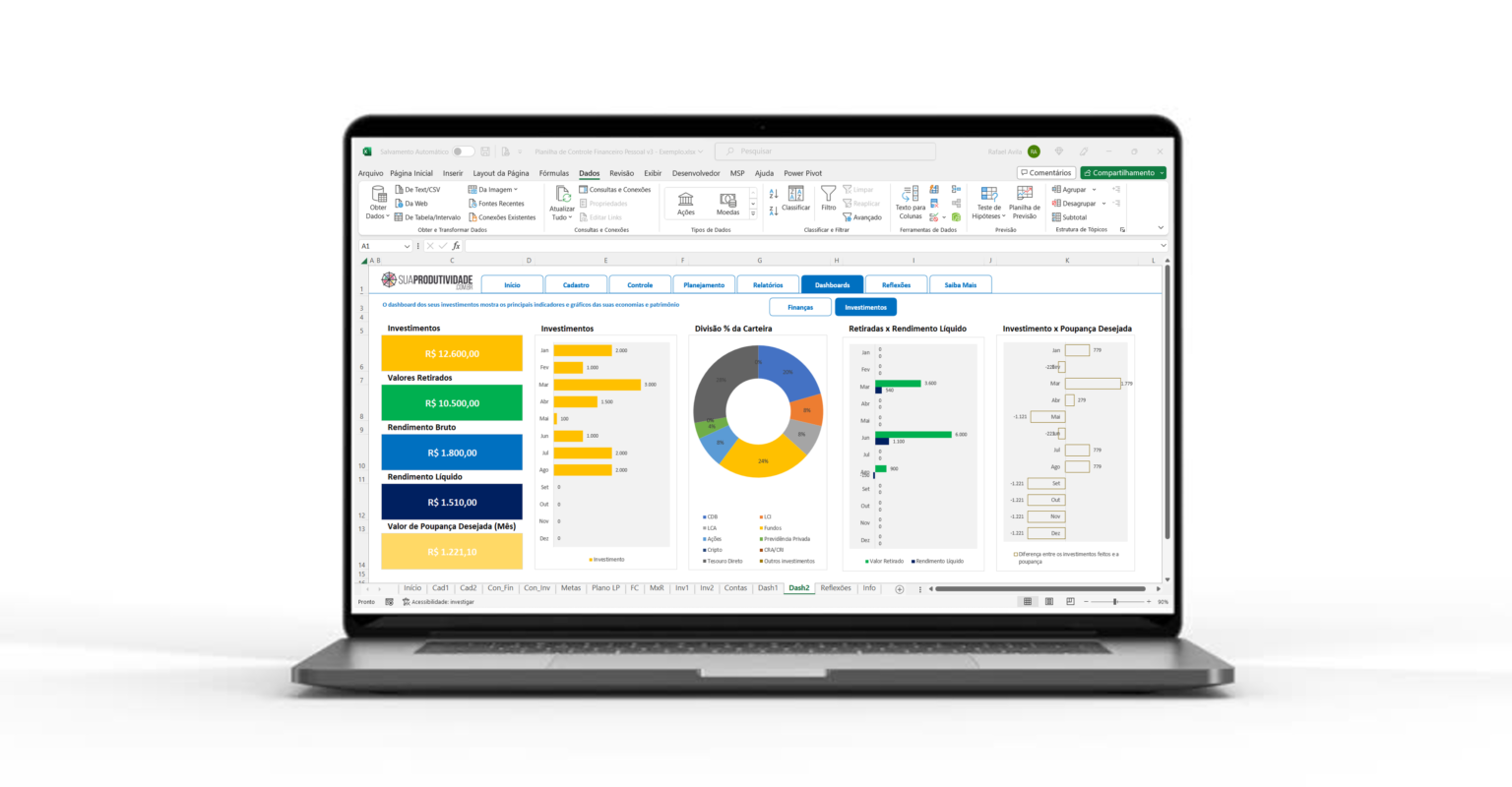 Planilha Sincera de Controle Financeiro Pessoal em Excel - Sua ...